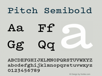 Pitch Semibold Version 1.002 Font Sample