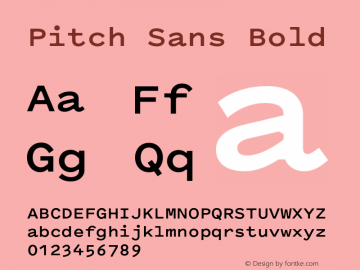 Pitch Sans Bold Version 1.001 Font Sample