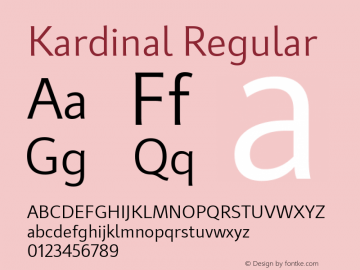 Kardinal 2.000 Font Sample