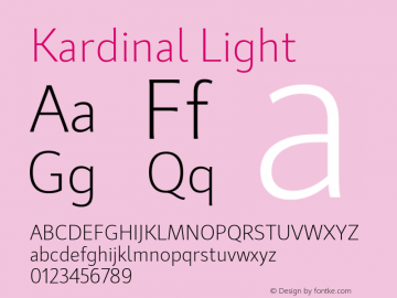 Kardinal Light 2.000 Font Sample