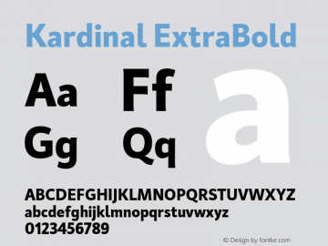 Kardinal ExtraBold 2.000 Font Sample