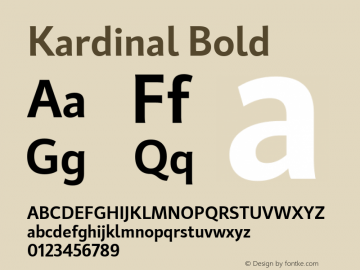 Kardinal Bold 2.000 Font Sample