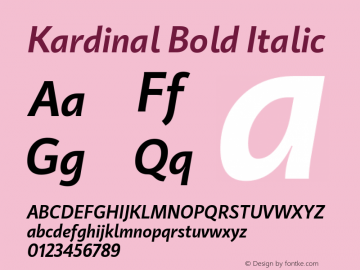 Kardinal Bold Italic 2.000 Font Sample