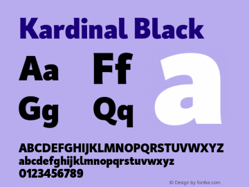 Kardinal Black 2.000 Font Sample