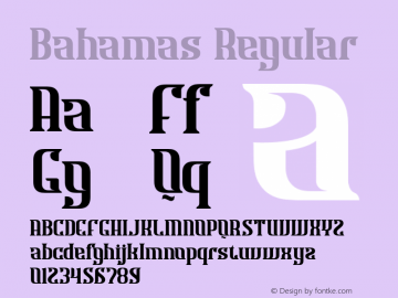 Bahamas Regular Version 1.000 Font Sample