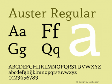 Auster Version 1.000 Font Sample