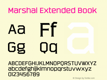 Marshal Extended Book Version 1.005;hotconv 1.0.109;makeotfexe 2.5.65596 Font Sample