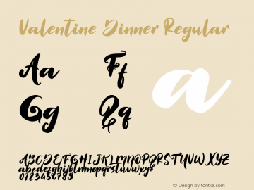 Valentine Dinner Version 1.00;December 25, 2020;FontCreator 11.5.0.2430 64-bit Font Sample