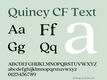 Quincy CF Text 4.100 Font Sample