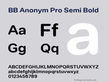 BB Anonym Pro Semi Bold 2.000图片样张