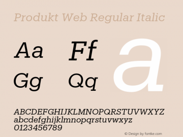 Produkt Web Regular Italic Version 1.1 2014图片样张