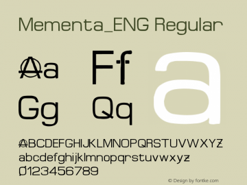 Mementa_ENG 1.0 Font Sample