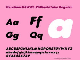 Core Sans GS W29 95 Black It Version 1.20 Font Sample