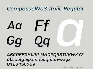 Compasse W03 Italic Version 1.0 Font Sample