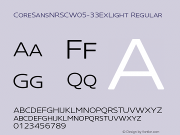 Core Sans NR SC W05 33 Ex Light Version 2.00 Font Sample