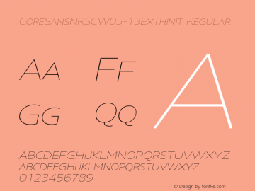 Core Sans NR SC W05 13 Ex Th It Version 2.00 Font Sample