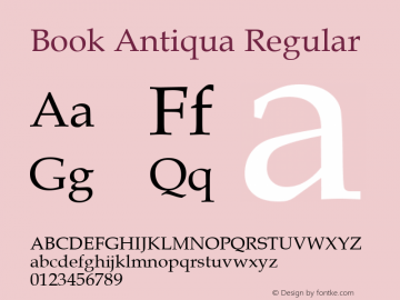 Book Antiqua Regular Version 2.20图片样张