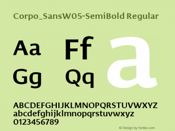 Corpo_Sans W05 SemiBold Version 1.00图片样张