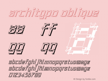 Architypo Oblique Macromedia Fontographer 4.1.3 15.10.2001图片样张