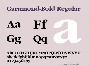 Garamond-Bold Regular Unknown图片样张