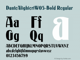 Dante Alighieri W05 Bold Version 1.00 Font Sample