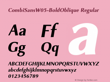 Combi Sans W05 Bold Oblique Version 1.00图片样张