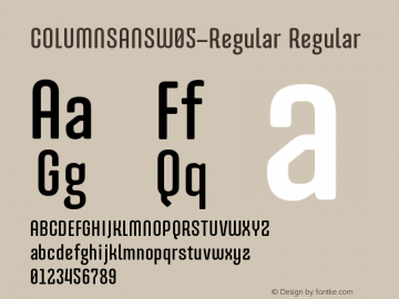 COLUMN SANS W05 Regular Version 1.30 Font Sample