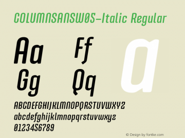 COLUMN SANS W05 Italic Version 1.30图片样张