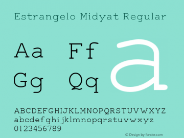 Estrangelo Midyat Regular Version 1.20 Font Sample