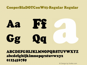 CooperBlaDOTCon W03 Regular Version 1.00 Font Sample