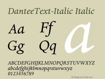 Dante eText Italic Version 1.00图片样张