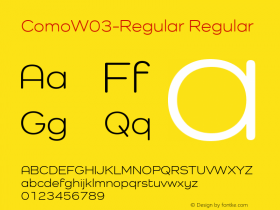 Como W03 Regular Version 1.0 Font Sample