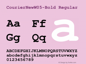 Courier New W05 Bold Version 5.00 Font Sample