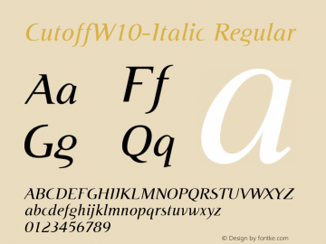 Cutoff W10 Italic Version 1.1图片样张