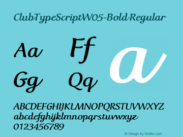 Club Type Script W05 Bold Version 1.10 Font Sample