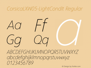 Corsica LX W05 Light Cond It Version 1.00 Font Sample