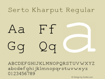 Serto Kharput Regular Version 1.20 Font Sample