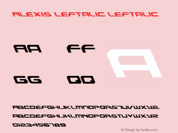 Alexis Leftalic Leftalic 001.000 Font Sample