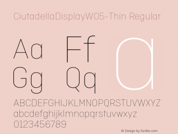 Ciutadella Display W05 Thin Version 1.00 Font Sample