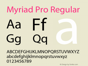 Myriad Pro Regular Version 2.006;PS 002.000;Core 1.0.38;makeotf.lib1.6.6565图片样张