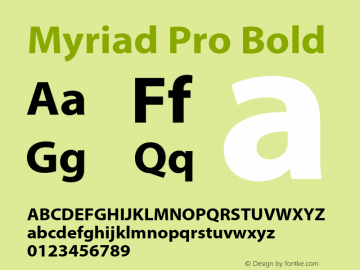 Myriad Pro Bold Version 2.007;PS 002.000;Core 1.0.38;makeotf.lib1.7.9032图片样张