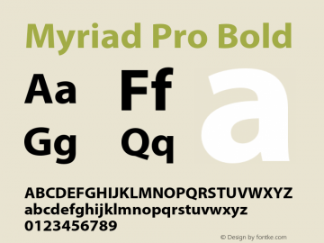 Myriad Pro Bold Version 2.037;PS 2.000;hotconv 1.0.51;makeotf.lib2.0.18671图片样张