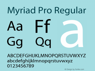 Myriad Pro Regular Version 2.006;PS 002.000;Core 1.0.38;makeotf.lib1.6.6565图片样张