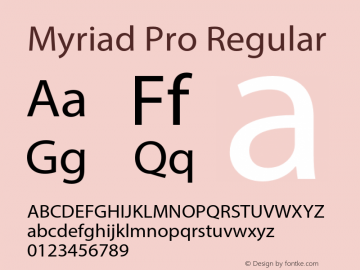 Myriad Pro Regular Version 2.092;PS 2.000;hotconv 1.0.67;makeotf.lib2.5.29150图片样张