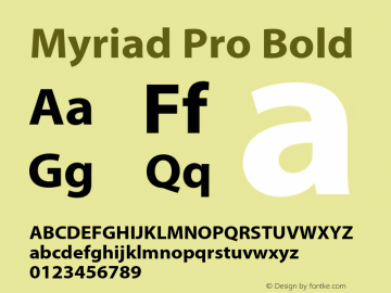 Myriad Pro Bold Version 2.052;PS 2.000;hotconv 1.0.57;makeotf.lib2.0.21895图片样张