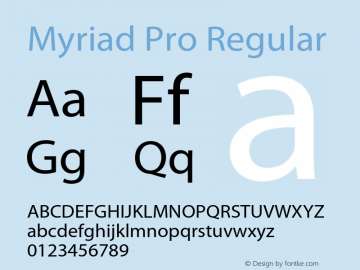 Myriad Pro Regular Version 2.052;PS 2.000;hotconv 1.0.57;makeotf.lib2.0.21895图片样张