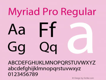 Myriad Pro Regular Version 2.102;PS 2.000;hotconv 1.0.67;makeotf.lib2.5.33168图片样张