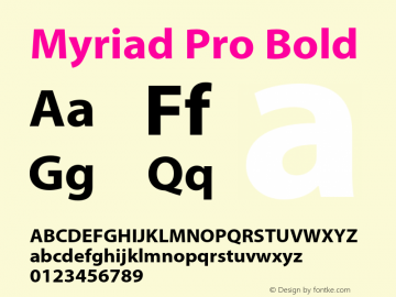 Myriad Pro Bold Version 2.102;PS 2.000;hotconv 1.0.67;makeotf.lib2.5.33168图片样张