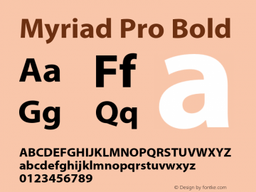 Myriad Pro Bold Version 2.106;PS 2.000;hotconv 1.0.70;makeotf.lib2.5.58329图片样张