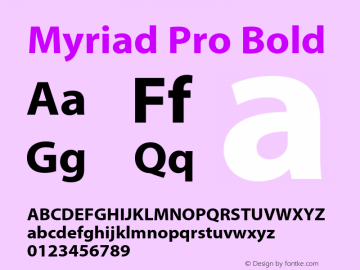Myriad Pro Bold Version 2.115;PS 2.000;hotconv 1.0.81;makeotf.lib2.5.63406图片样张